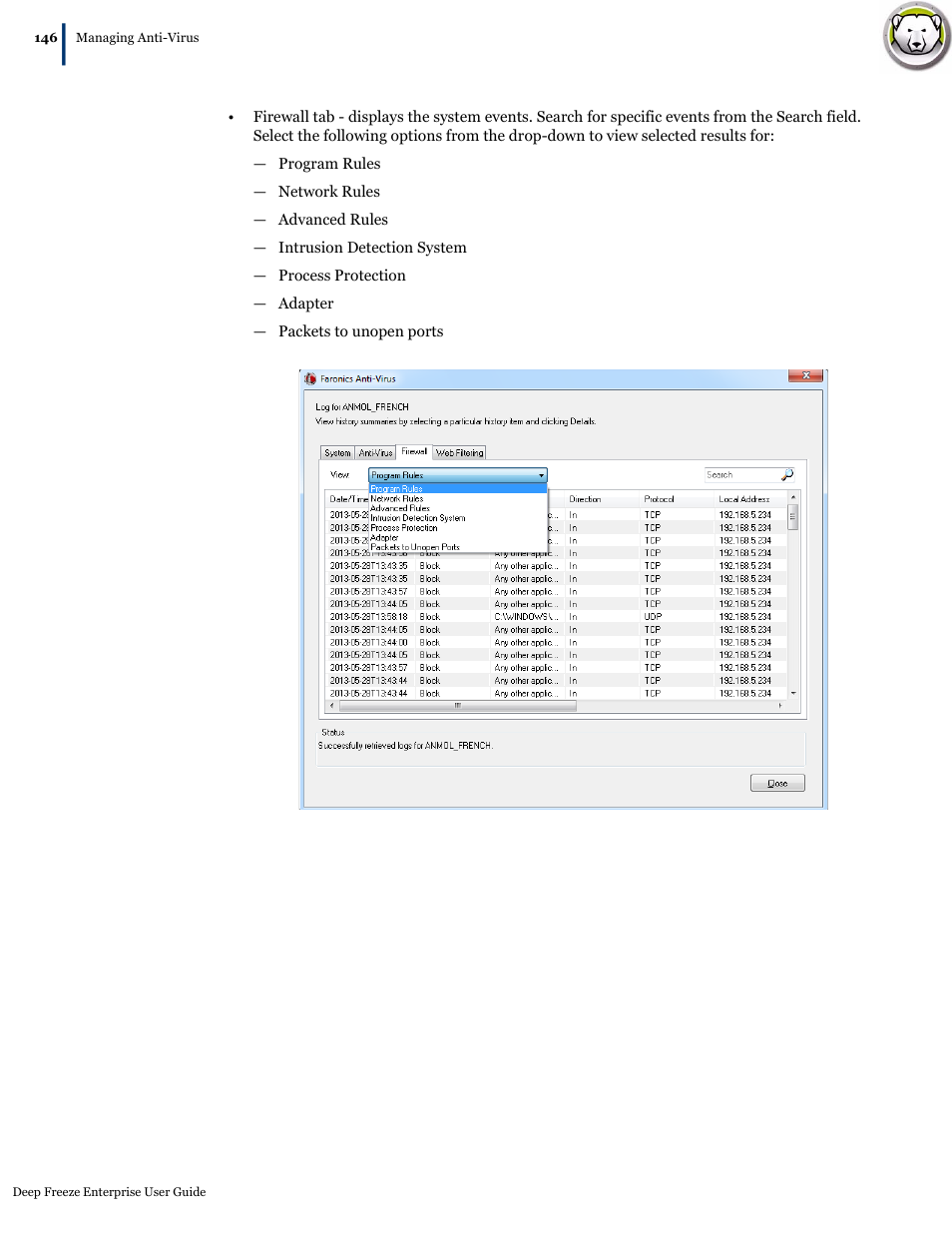Faronics Deep Freeze Enterprise User Manual | Page 146 / 184