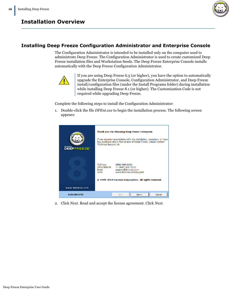 Installation overview | Faronics Deep Freeze Enterprise User Manual | Page 16 / 184