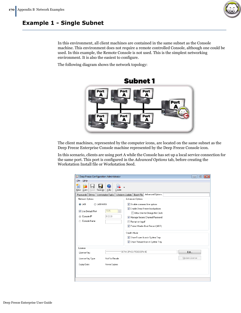 Example 1 - single subnet | Faronics Deep Freeze Enterprise User Manual | Page 170 / 184