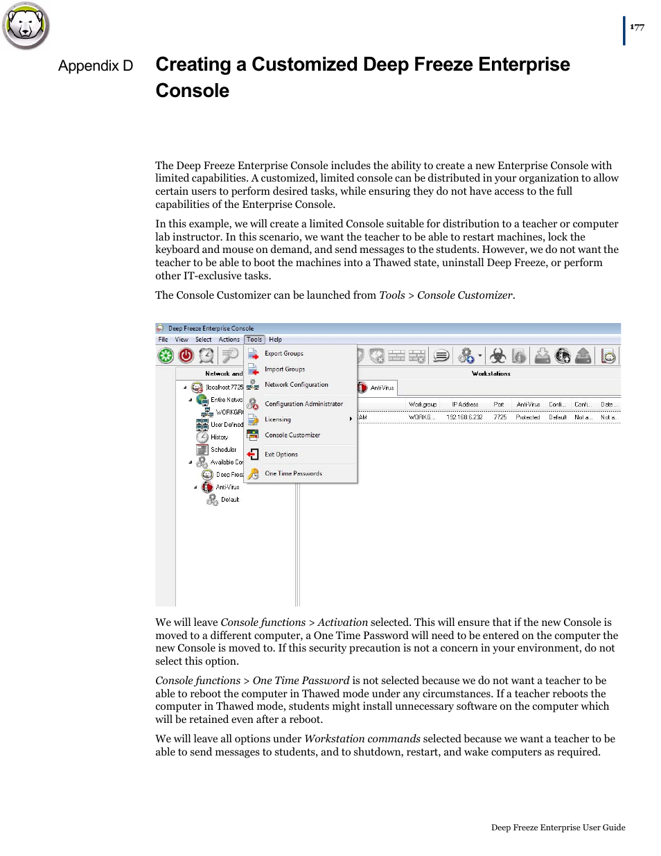 Faronics Deep Freeze Enterprise User Manual | Page 177 / 184