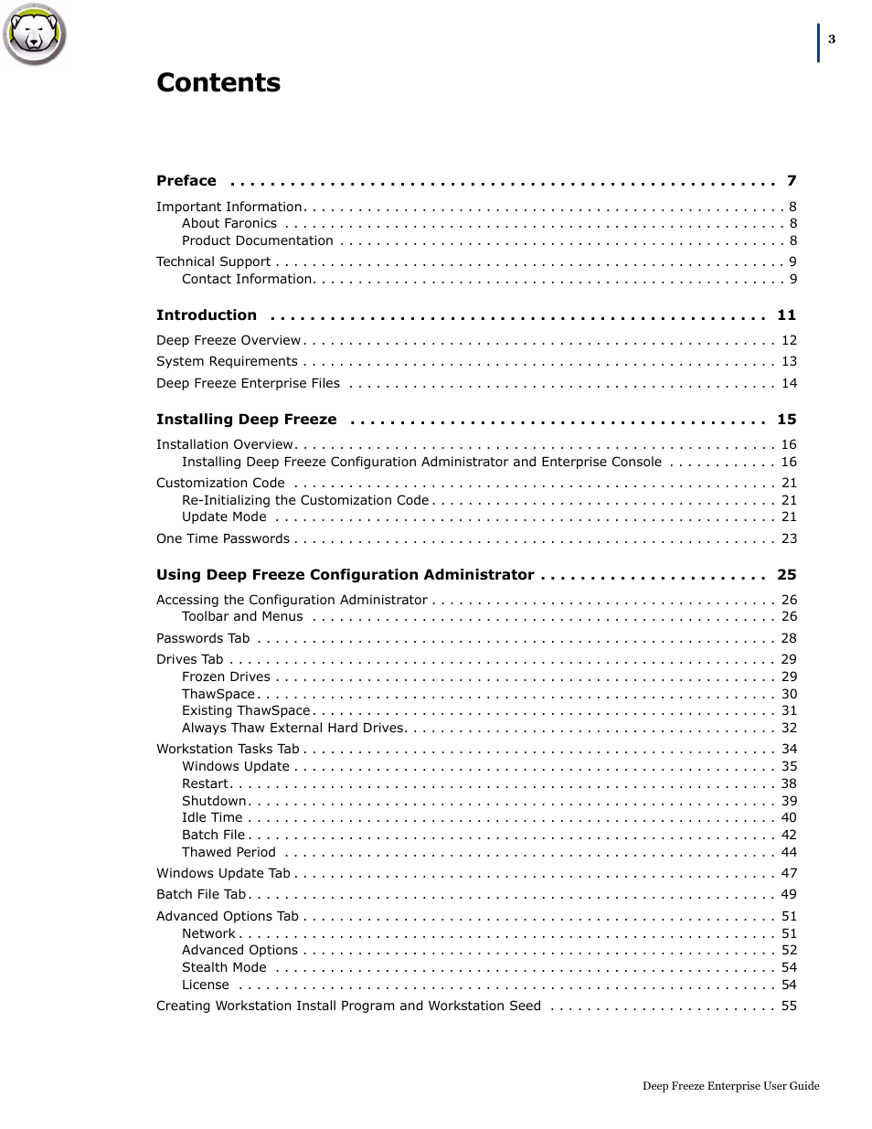 Faronics Deep Freeze Enterprise User Manual | Page 3 / 184