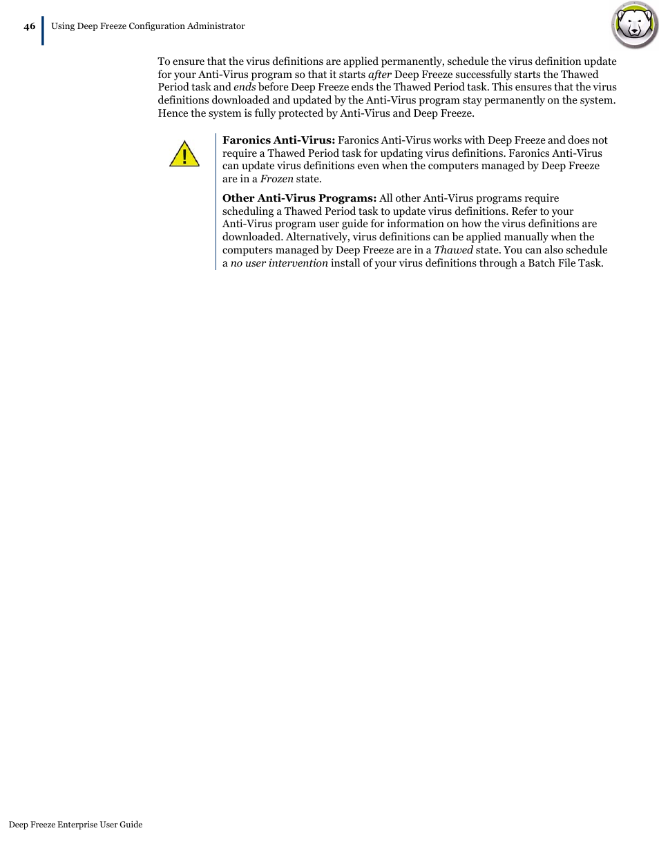 Faronics Deep Freeze Enterprise User Manual | Page 46 / 184