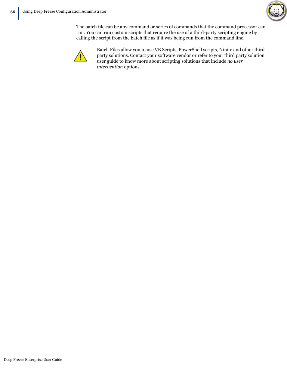 Faronics Deep Freeze Enterprise User Manual | Page 50 / 184