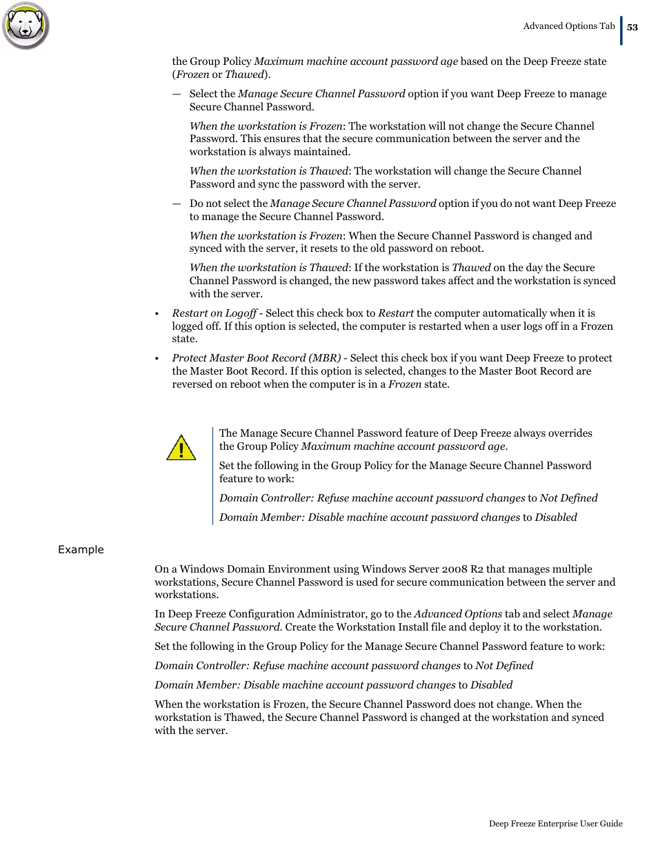 Faronics Deep Freeze Enterprise User Manual | Page 53 / 184
