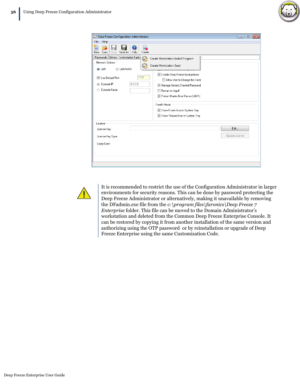 Faronics Deep Freeze Enterprise User Manual | Page 56 / 184