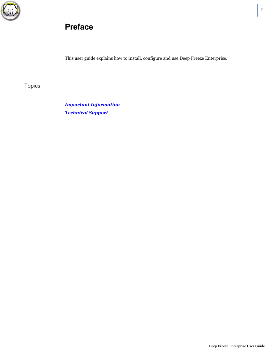 Preface | Faronics Deep Freeze Enterprise User Manual | Page 7 / 184