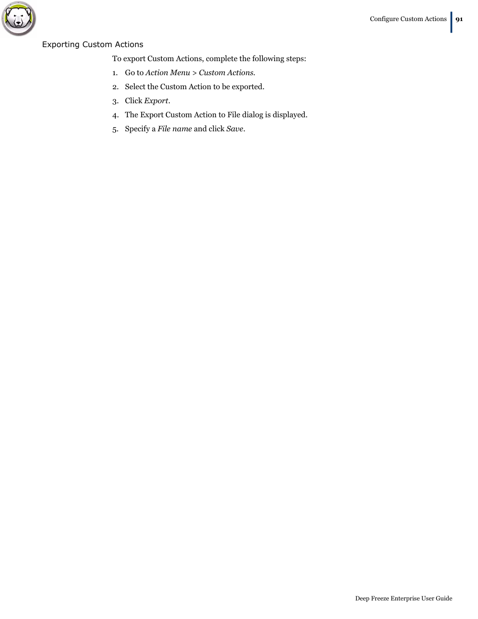 Faronics Deep Freeze Enterprise User Manual | Page 91 / 184