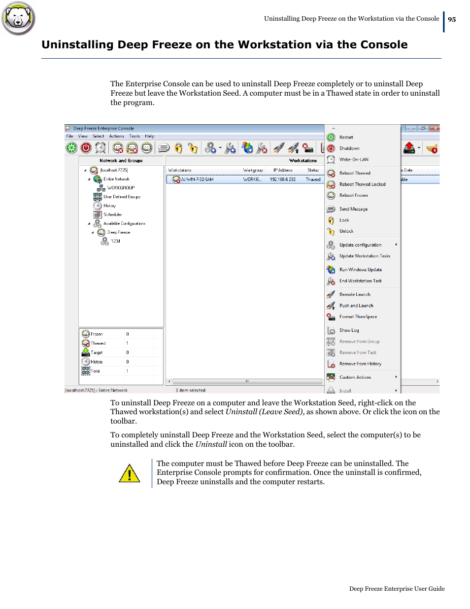 Faronics Deep Freeze Enterprise User Manual | Page 95 / 184