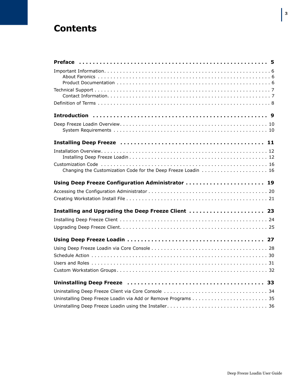 Faronics Deep Freeze Loadin User Manual | Page 3 / 40