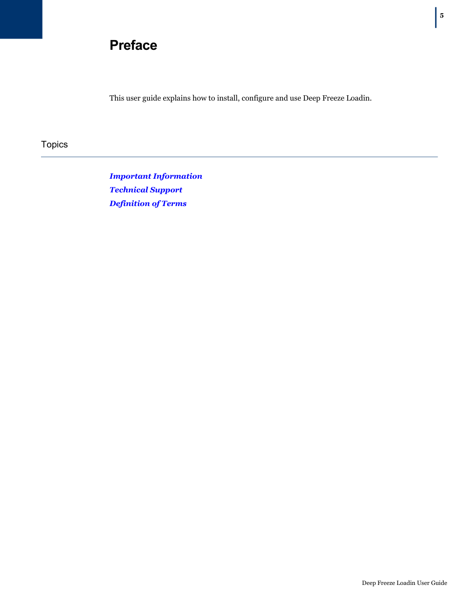 Preface | Faronics Deep Freeze Loadin User Manual | Page 5 / 40
