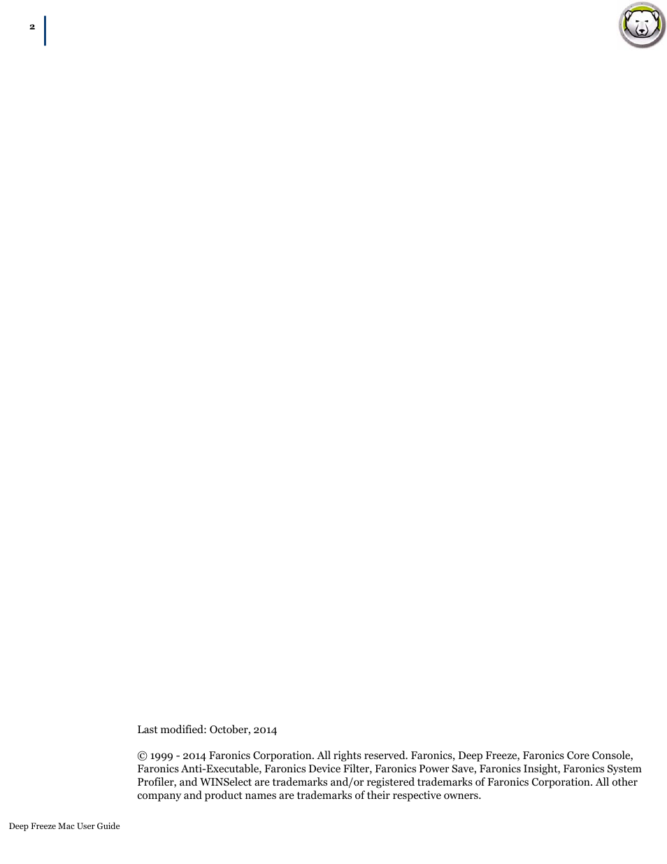 Faronics Deep Freeze Mac User Manual | Page 2 / 66