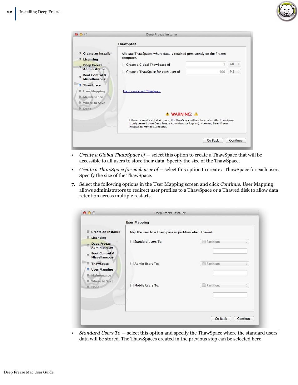 Faronics Deep Freeze Mac User Manual | Page 22 / 66