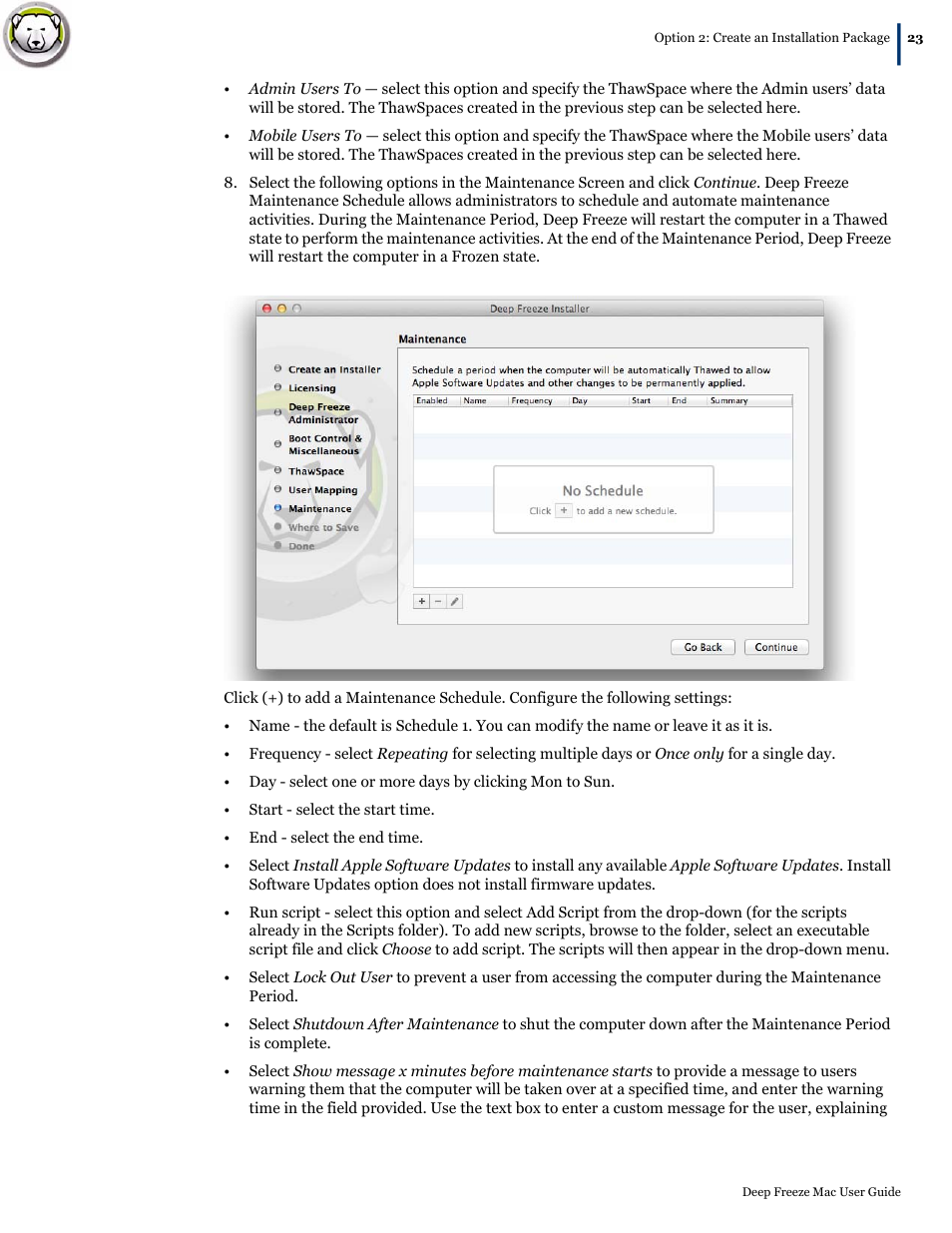 Faronics Deep Freeze Mac User Manual | Page 23 / 66