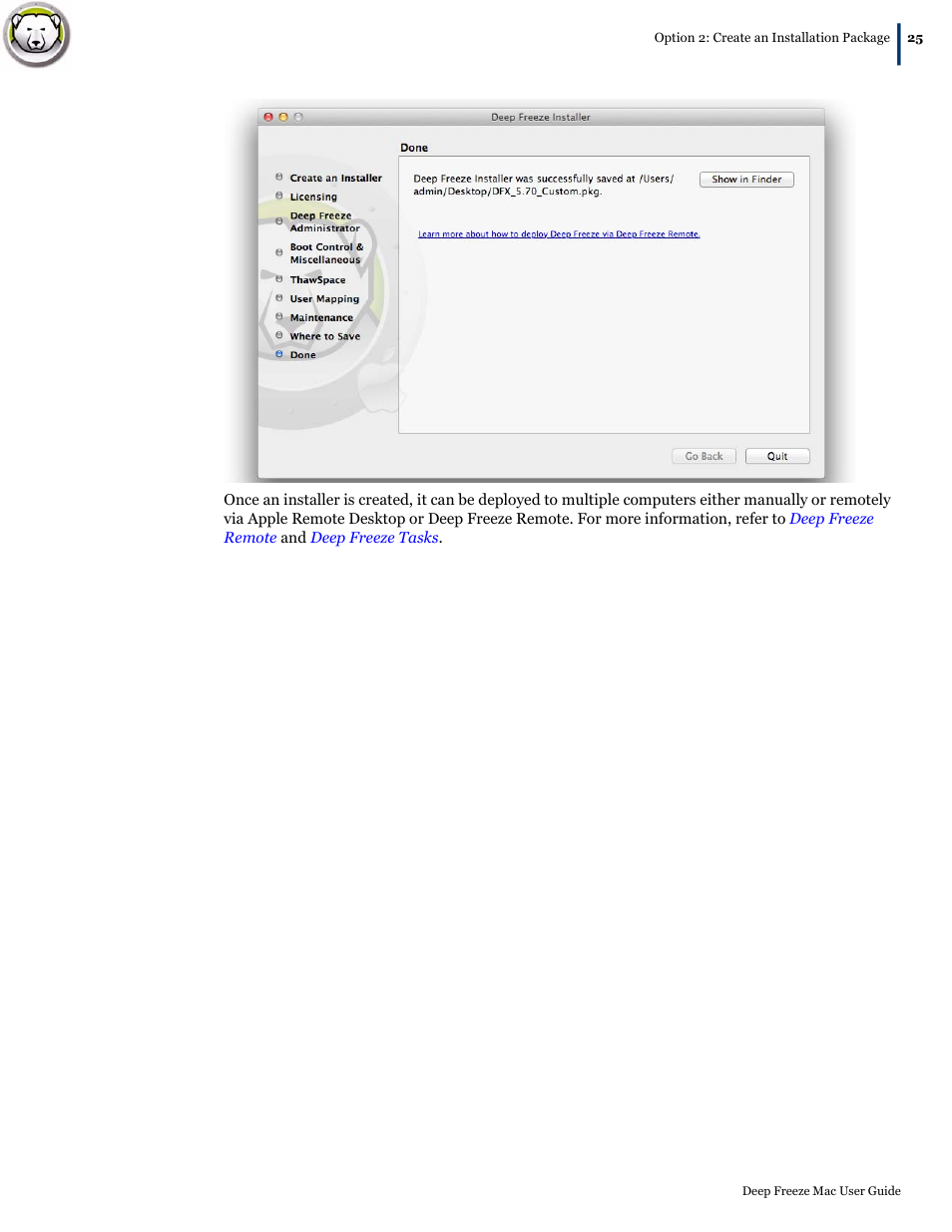 Faronics Deep Freeze Mac User Manual | Page 25 / 66