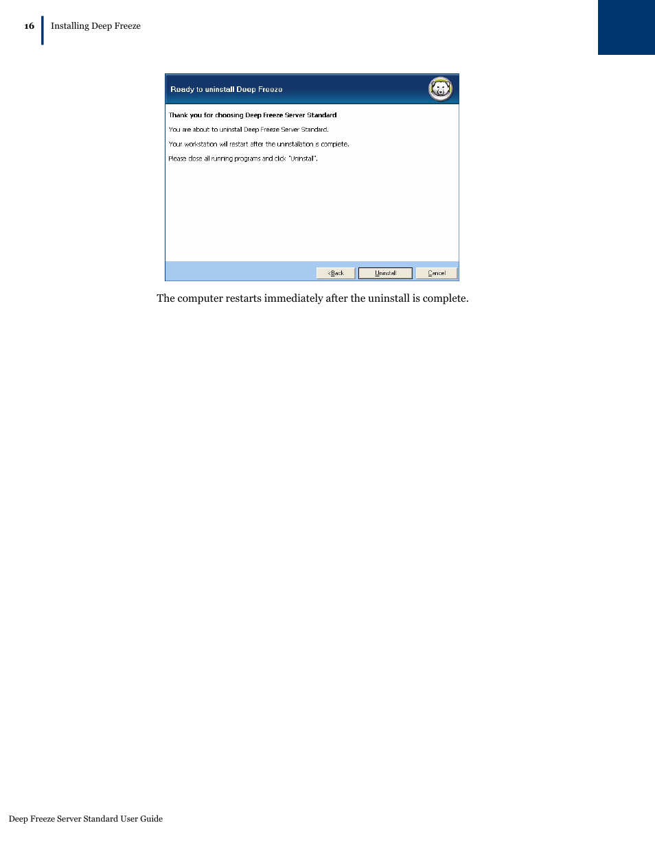 Faronics Deep Freeze Server Standard Edition User Manual | Page 16 / 28
