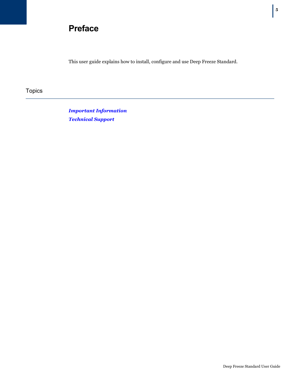 Preface | Faronics Deep Freeze Standard User Manual | Page 5 / 32