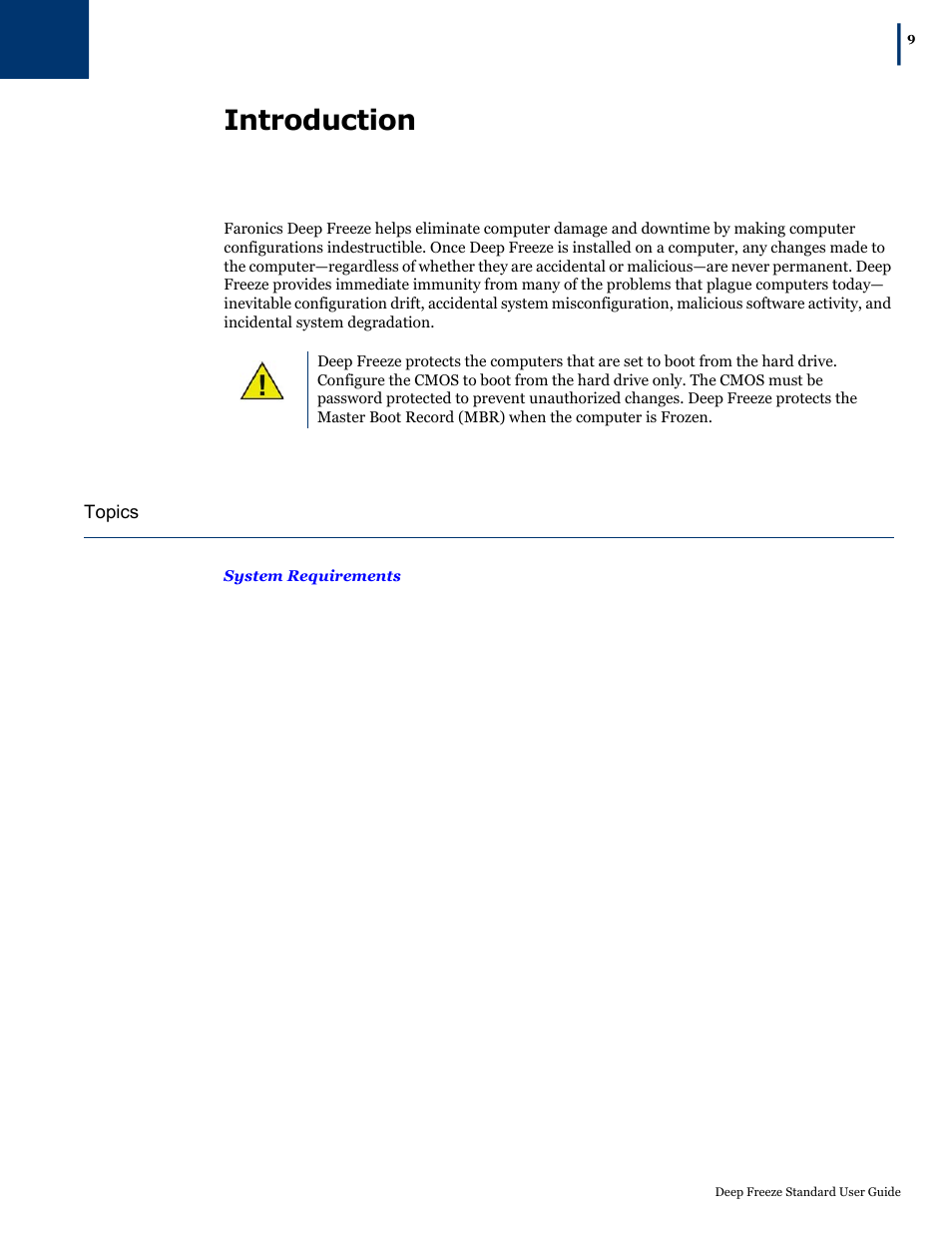 Introduction | Faronics Deep Freeze Standard User Manual | Page 9 / 32