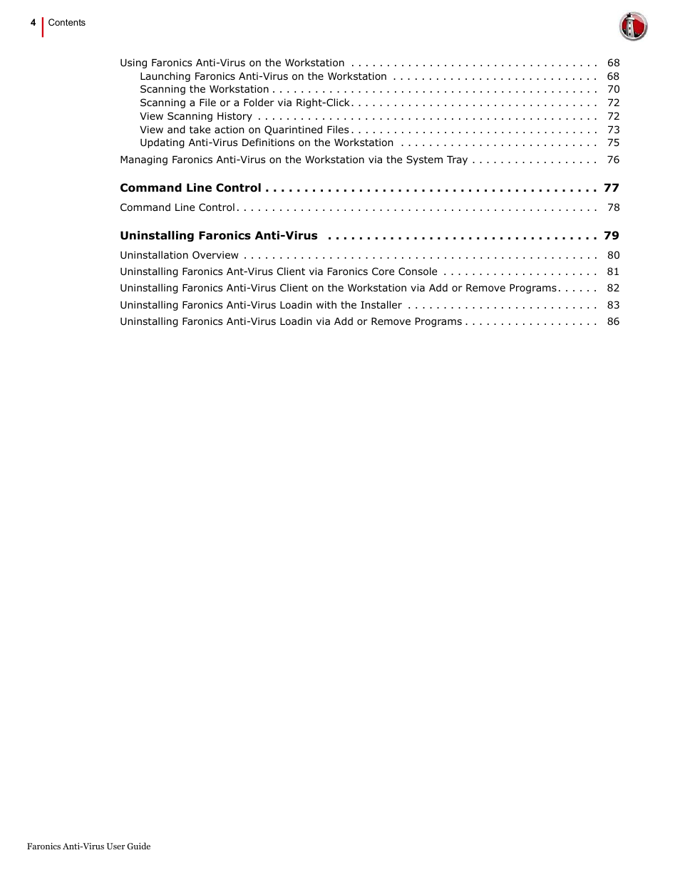 Faronics Anti-Virus Enterprise User Manual | Page 4 / 86