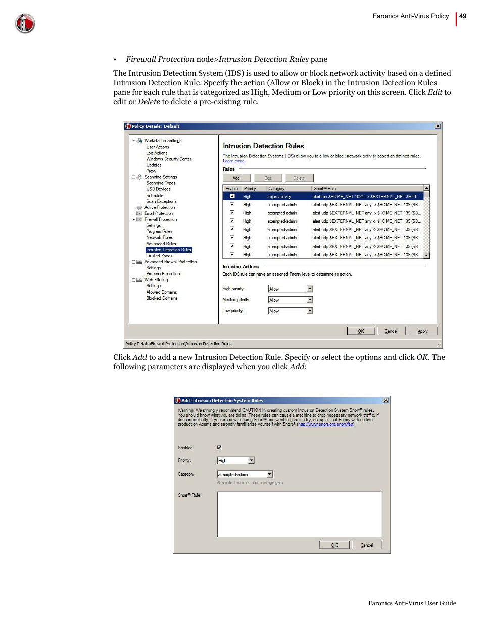 Faronics Anti-Virus Enterprise User Manual | Page 49 / 86