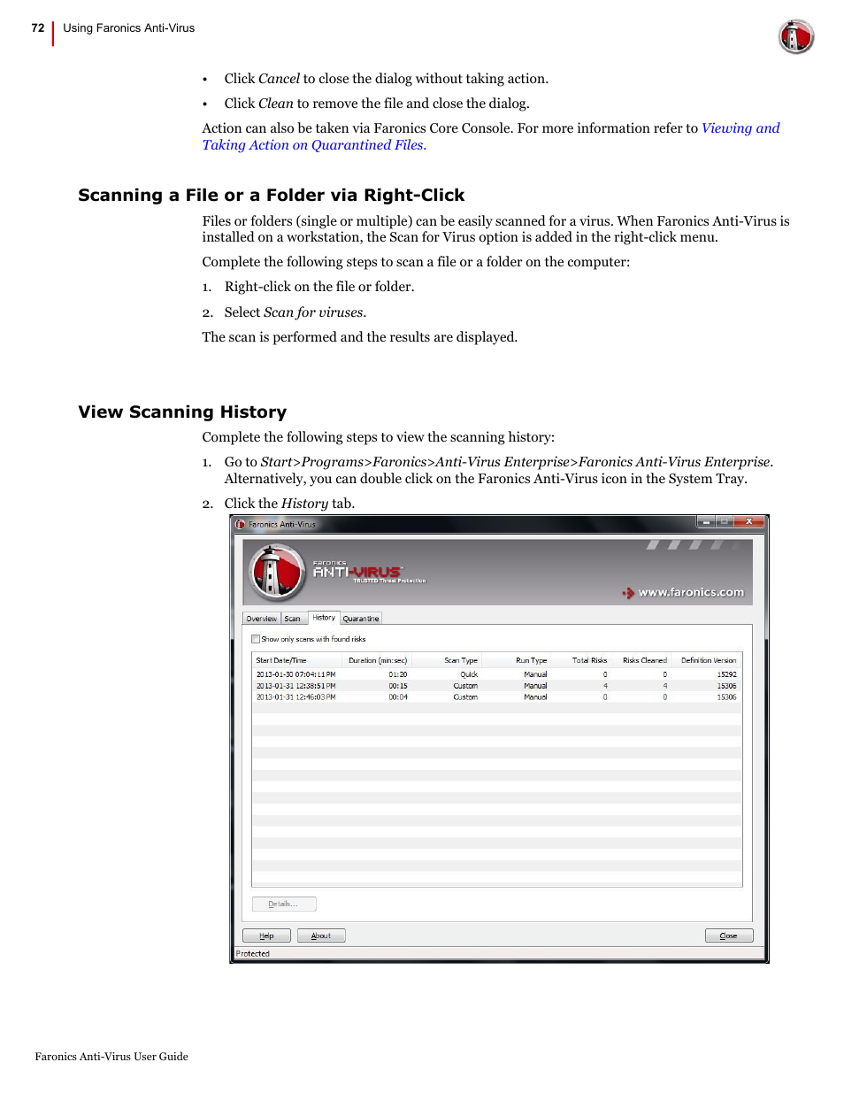 Faronics Anti-Virus Enterprise User Manual | Page 72 / 86