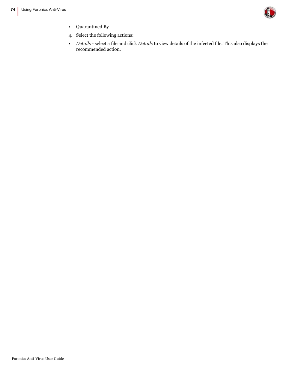 Faronics Anti-Virus Enterprise User Manual | Page 74 / 86
