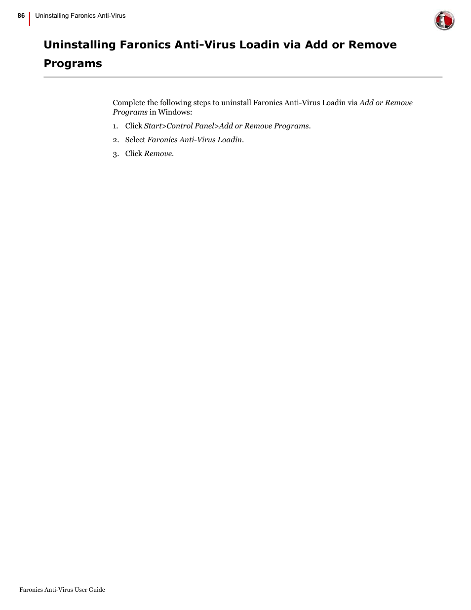 Faronics Anti-Virus Enterprise User Manual | Page 86 / 86