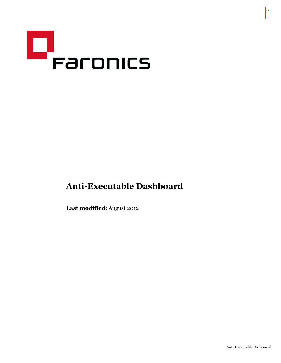 Faronics Anti-Executable Dashboard User Manual | 17 pages