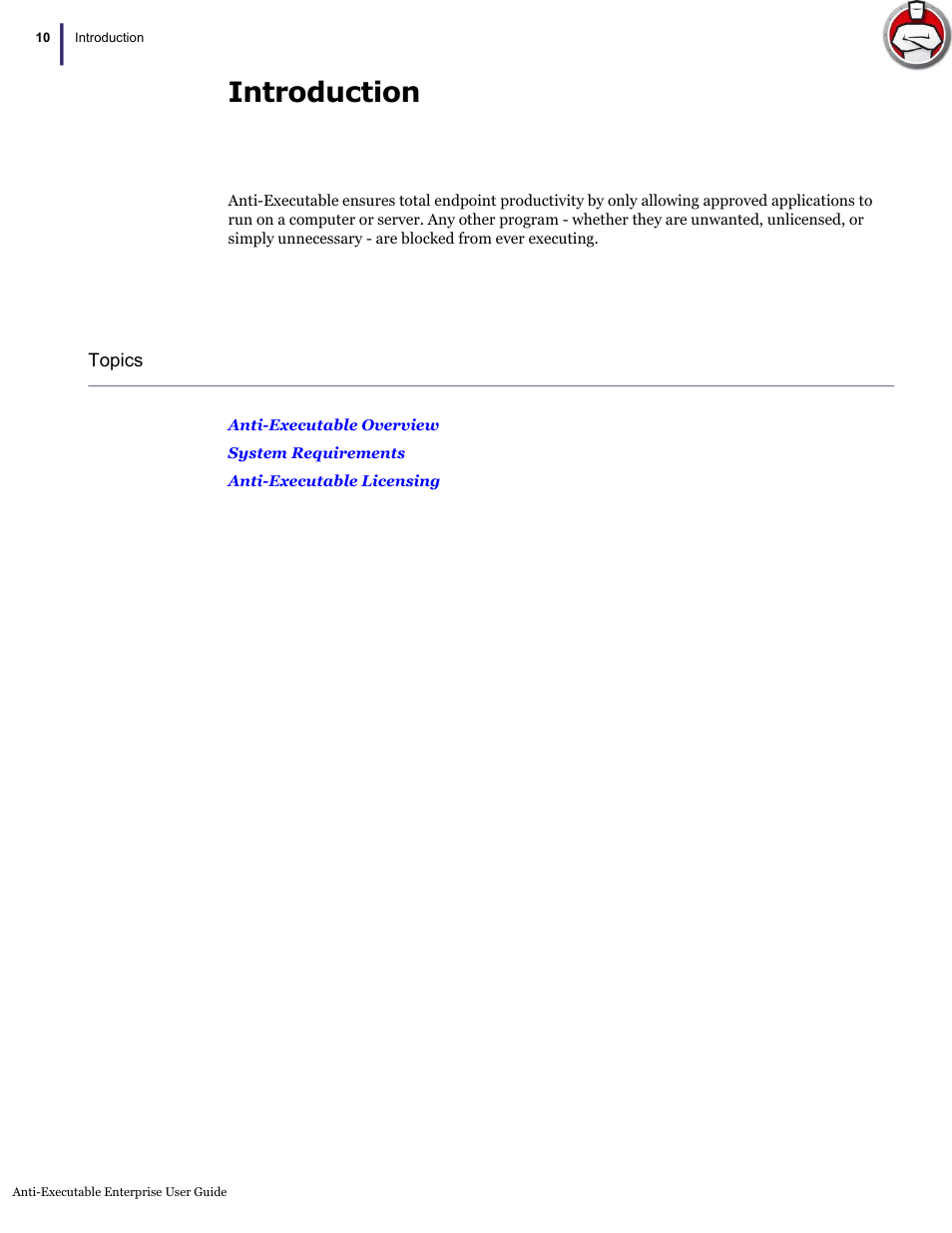 Introduction | Faronics Anti-Executable Enterprise/Server User Manual | Page 10 / 70