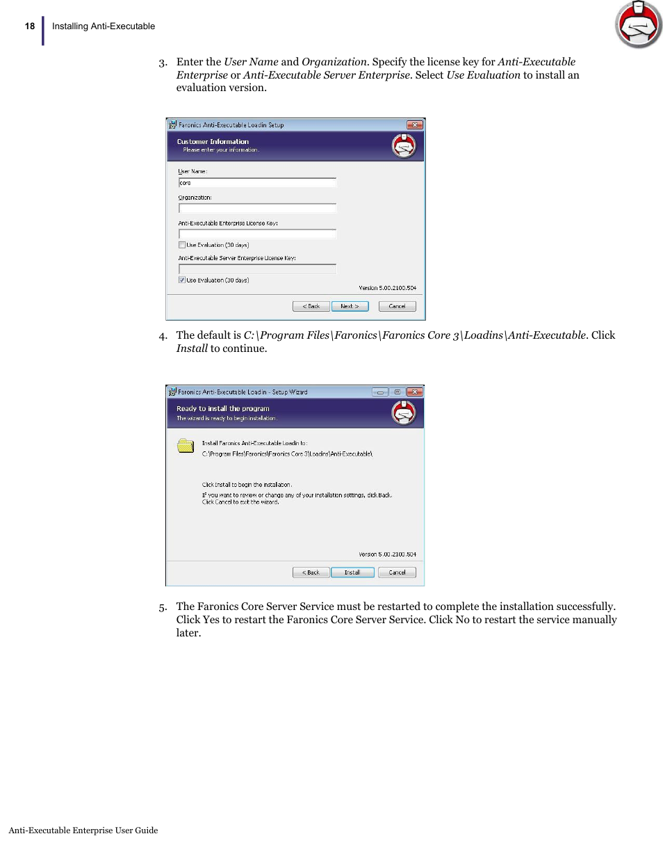 Faronics Anti-Executable Enterprise/Server User Manual | Page 18 / 70