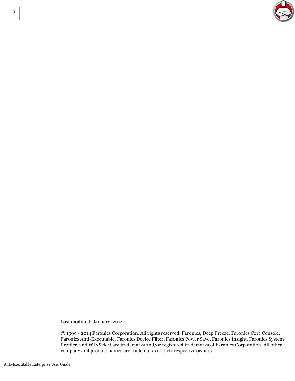 Faronics Anti-Executable Enterprise/Server User Manual | Page 2 / 70