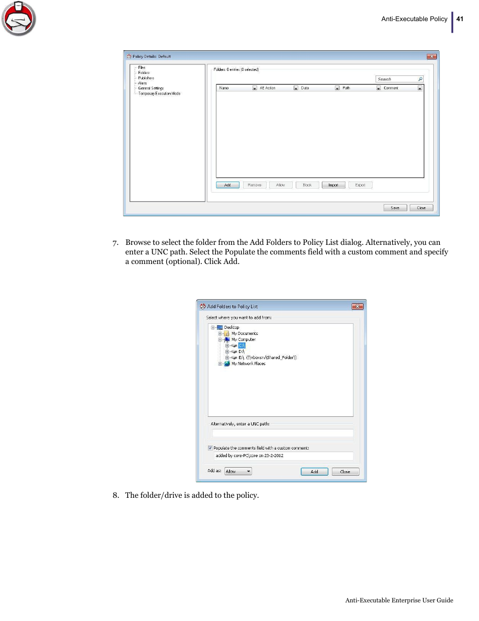 Faronics Anti-Executable Enterprise/Server User Manual | Page 41 / 70