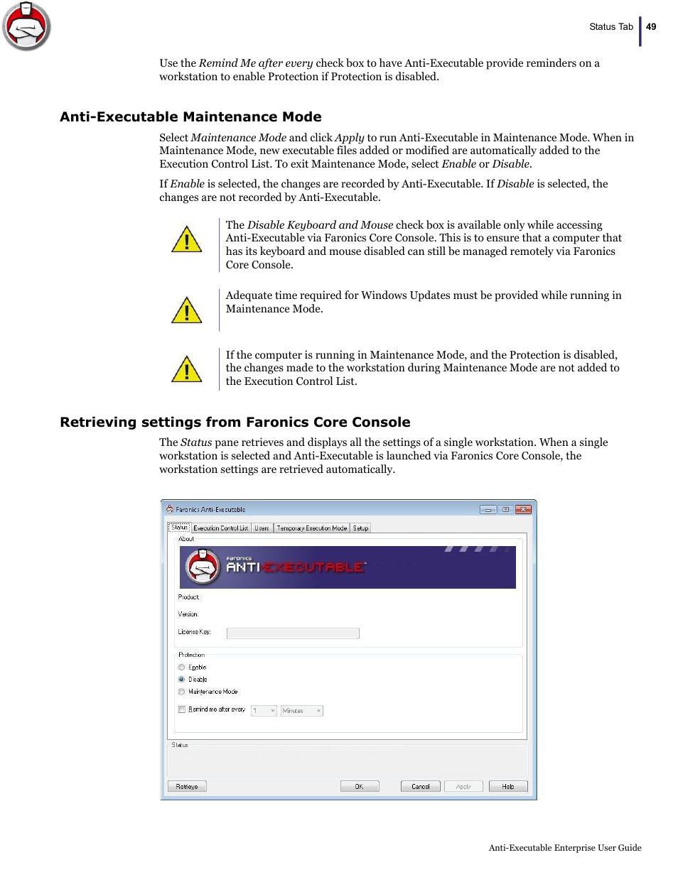 Faronics Anti-Executable Enterprise/Server User Manual | Page 49 / 70