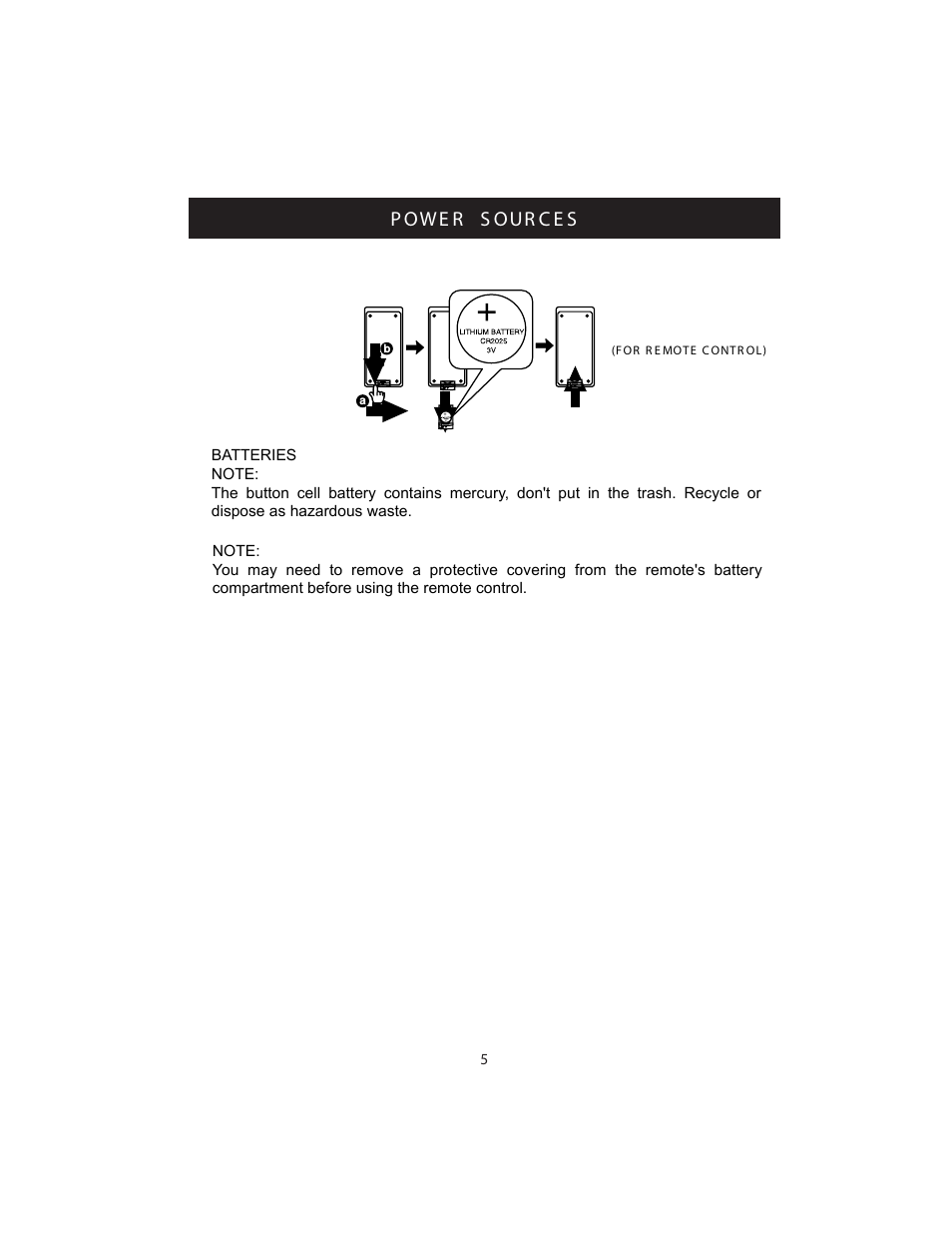 P owe r s our c e s | Curtis KCR2609 User Manual | Page 6 / 14