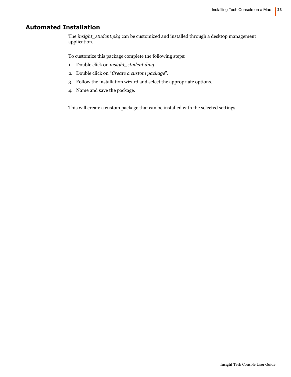 Automated installation | Faronics Insight Tech Console User Manual | Page 23 / 54