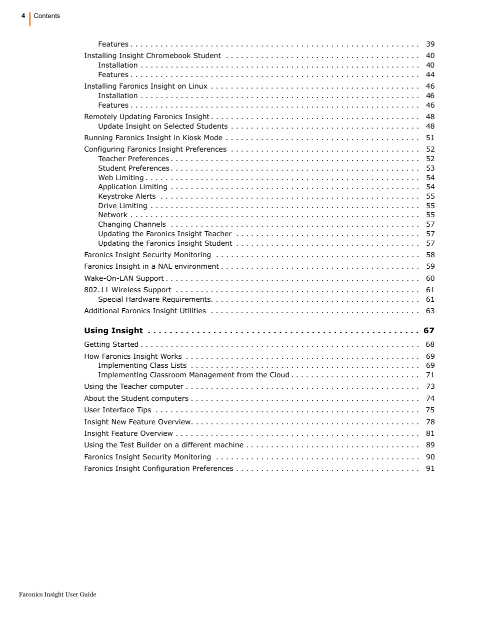 Faronics Insight User Manual | Page 4 / 92