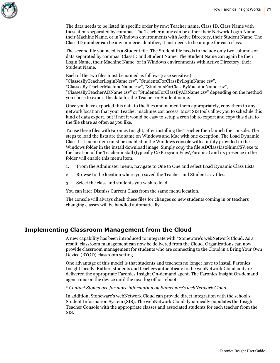 Implementing classroom management from the cloud | Faronics Insight User Manual | Page 69 / 92