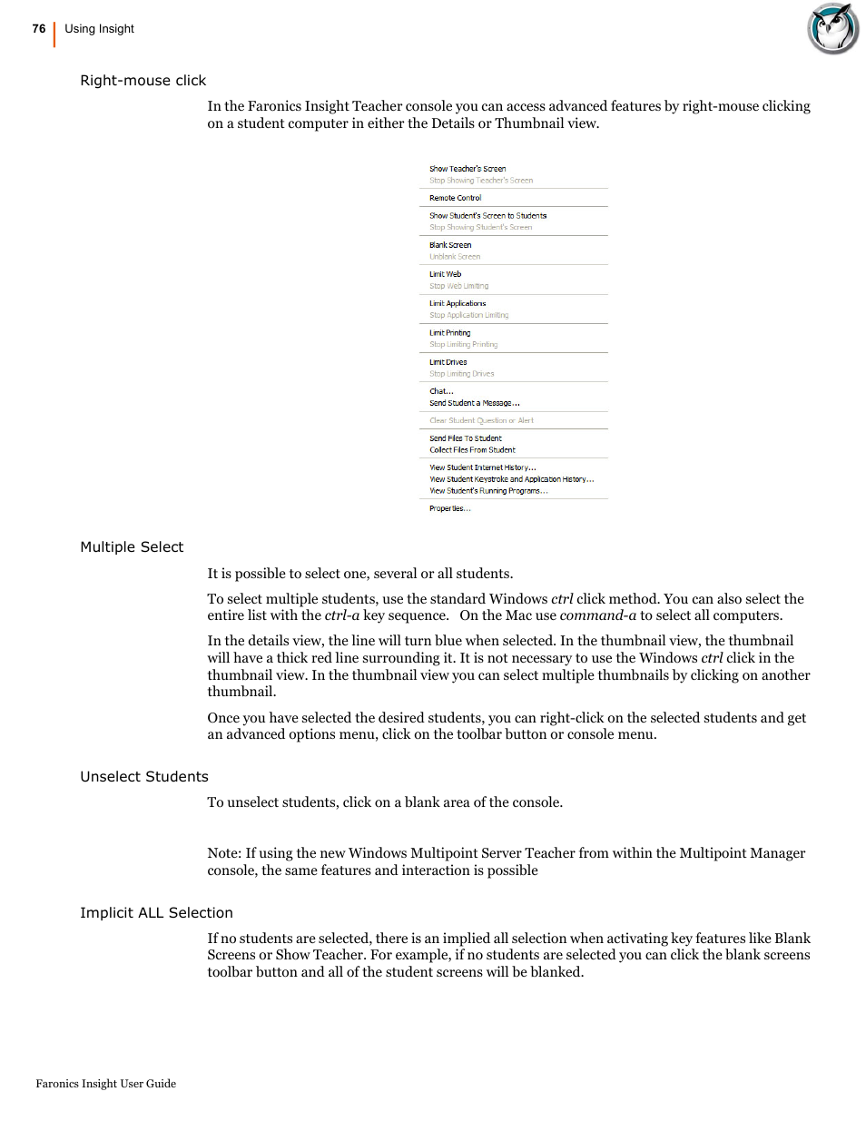 Faronics Insight User Manual | Page 74 / 92