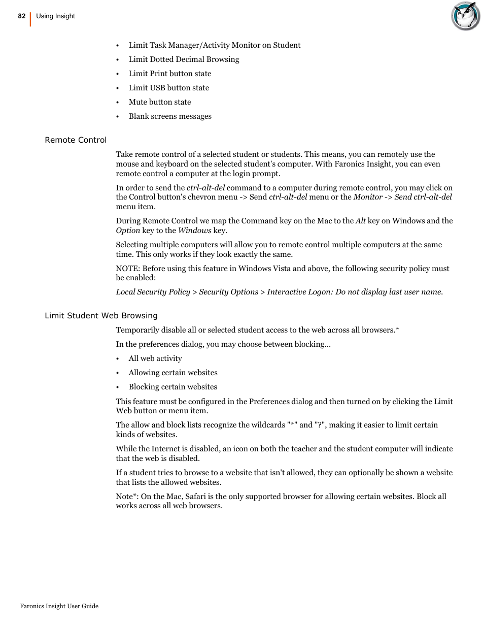 Faronics Insight User Manual | Page 80 / 92