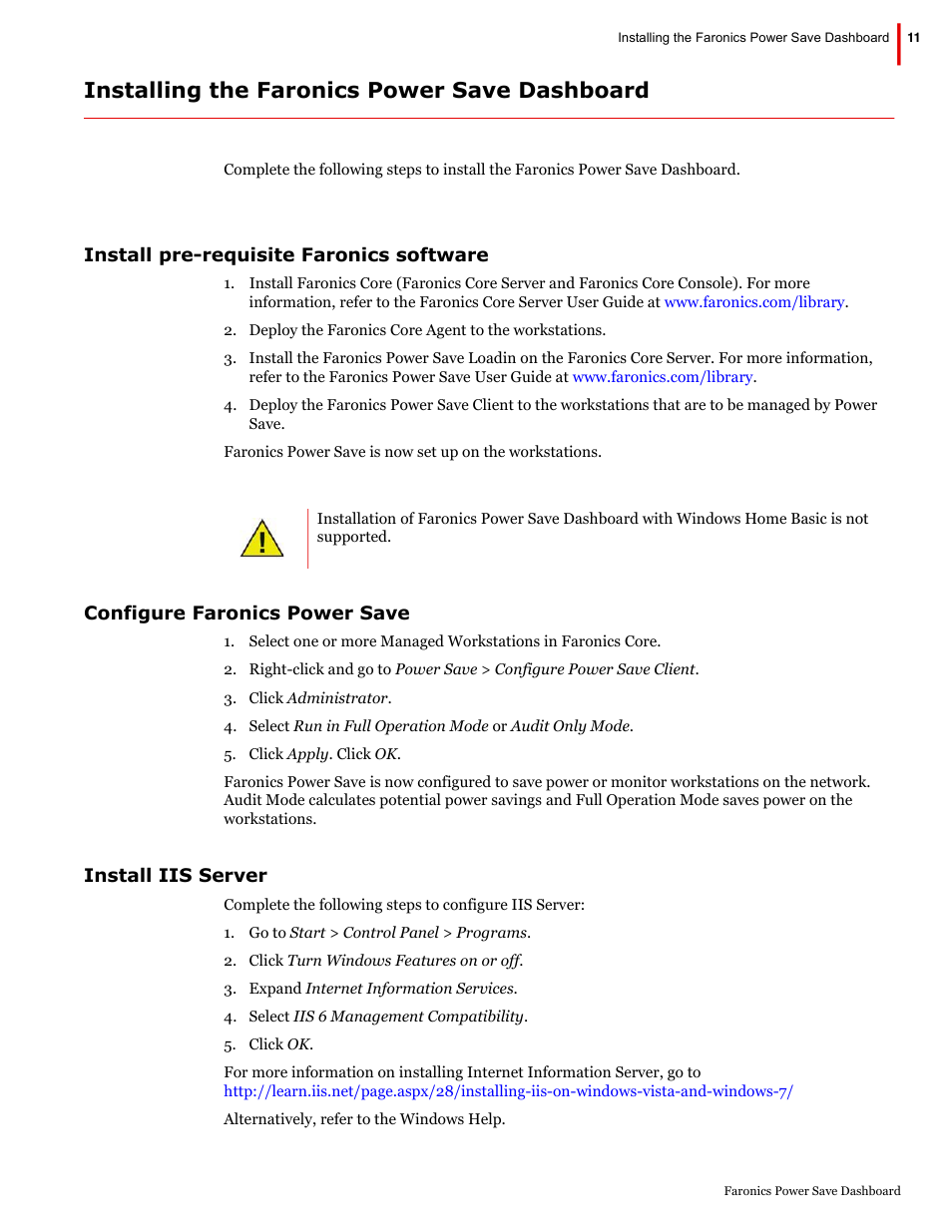 Installing the faronics power save dashboard | Faronics Power Save Dashboard User Manual | Page 11 / 15