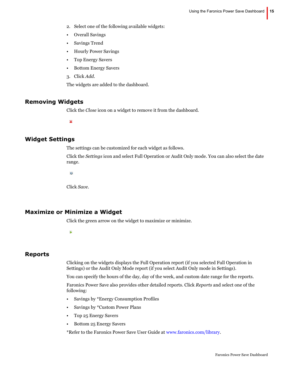 Faronics Power Save Dashboard User Manual | Page 15 / 15