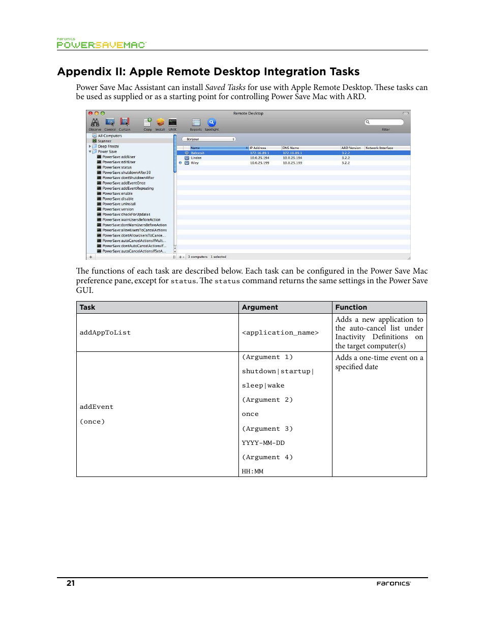 Appendix ii | Faronics Power Save Mac User Manual | Page 21 / 34