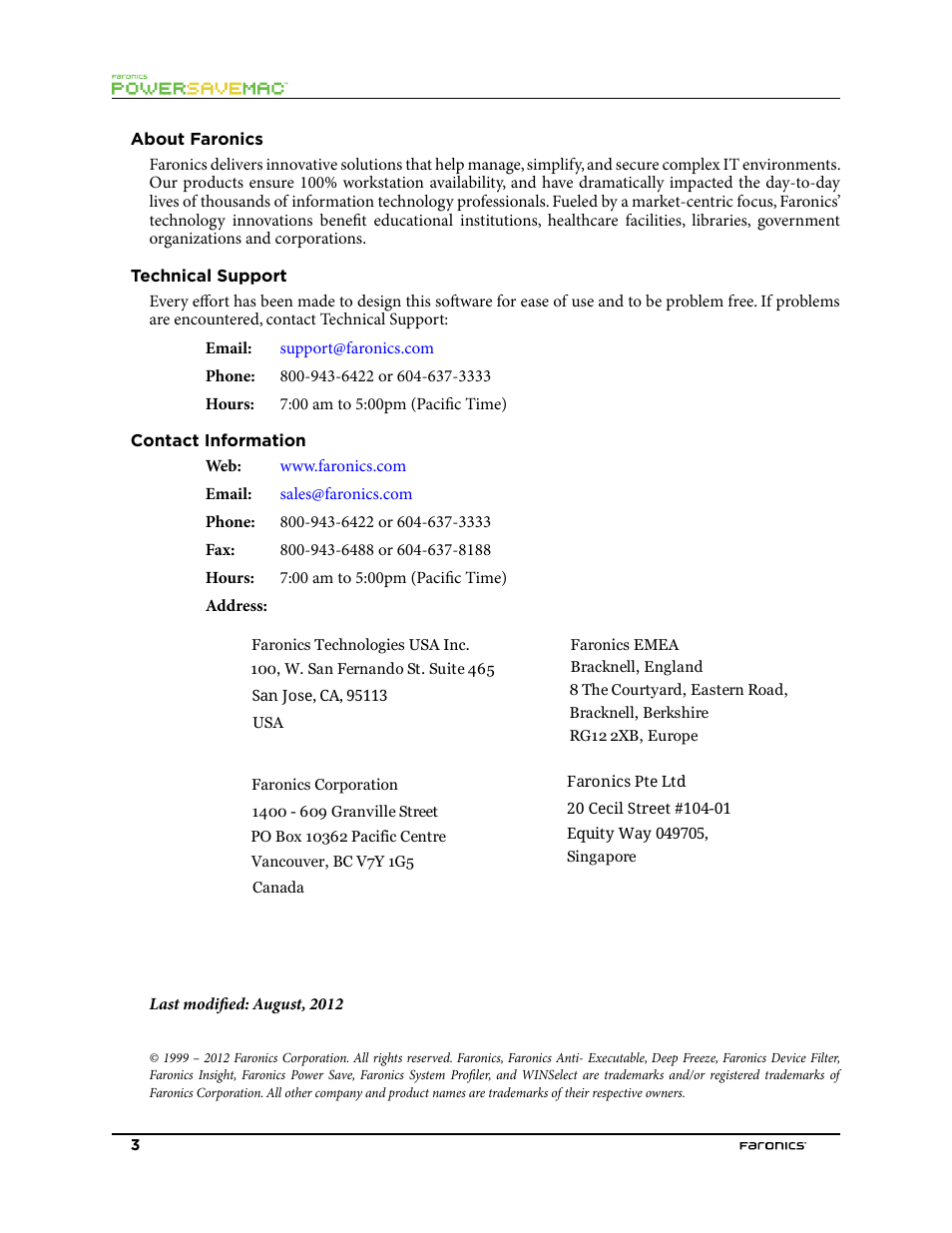 Faronics Power Save Mac User Manual | Page 3 / 34