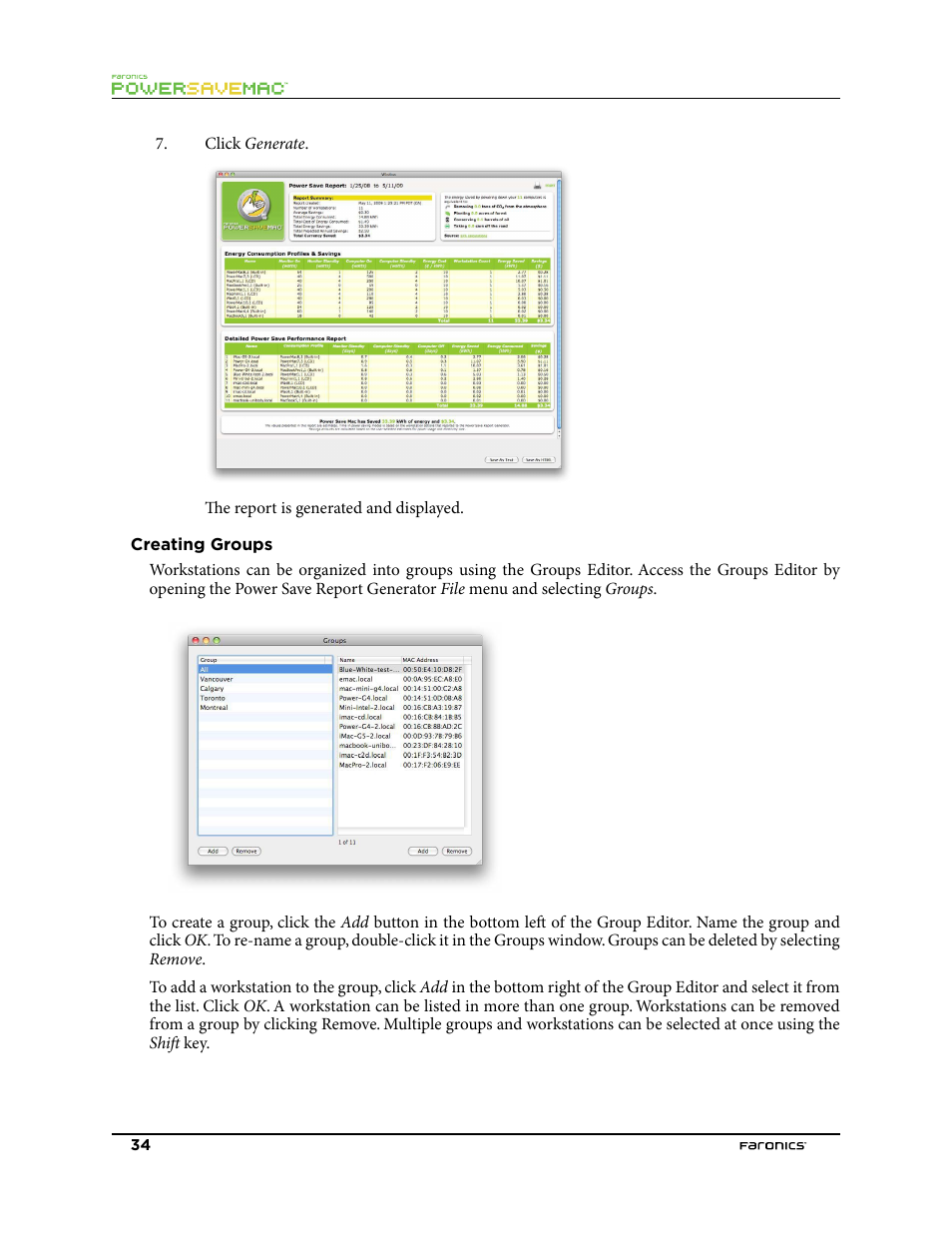 Creating groups | Faronics Power Save Mac User Manual | Page 34 / 34