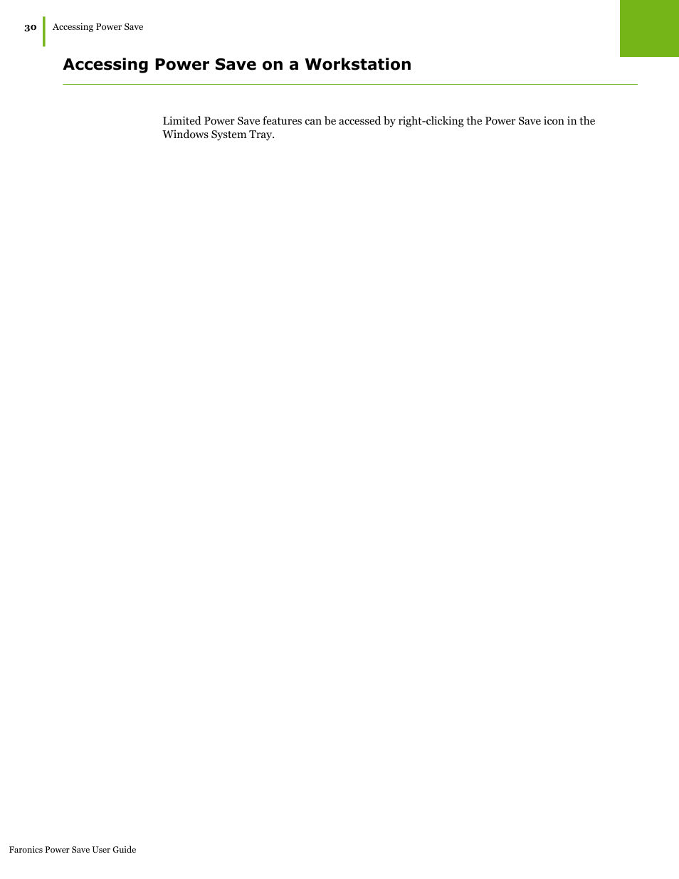 Accessing power save on a workstation | Faronics Power Save User Manual | Page 30 / 82