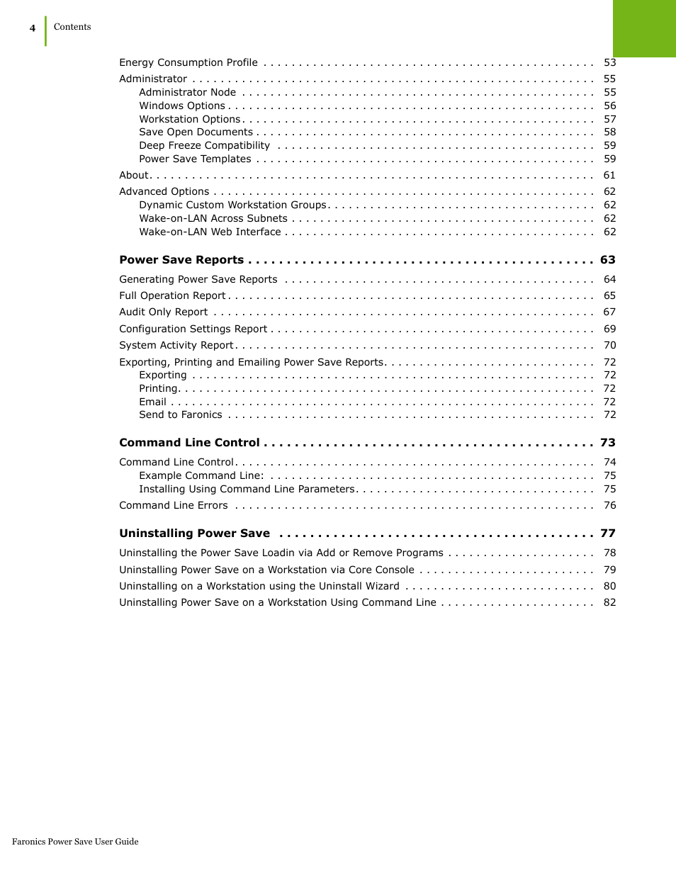 Faronics Power Save User Manual | Page 4 / 82