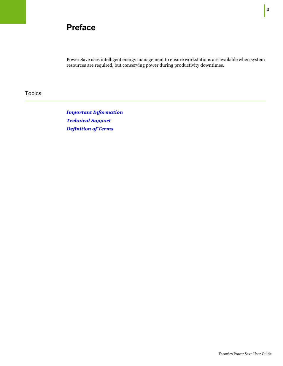 Preface | Faronics Power Save User Manual | Page 5 / 82