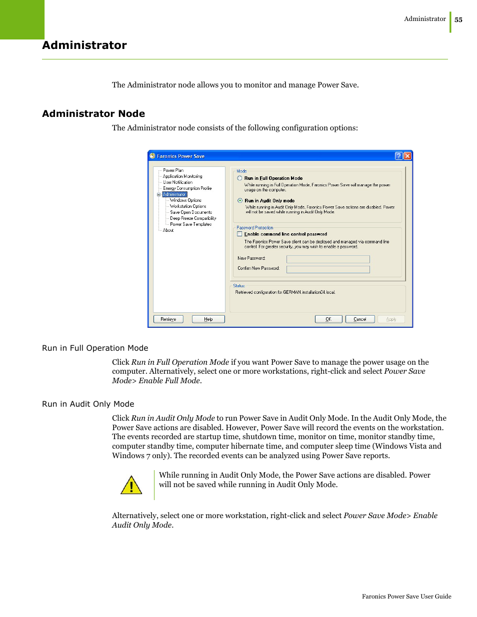 Administrator, Administrator node | Faronics Power Save User Manual | Page 55 / 82