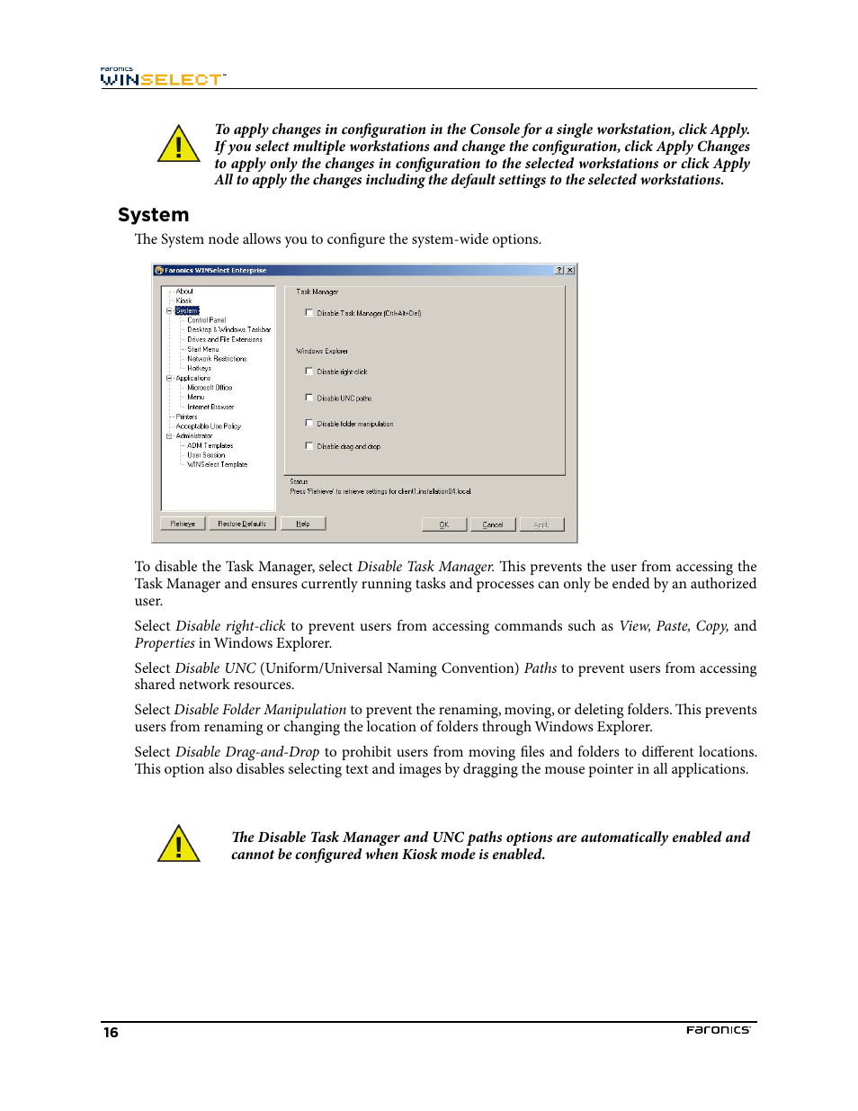 System | Faronics WINSelect Enterprise User Manual | Page 16 / 40