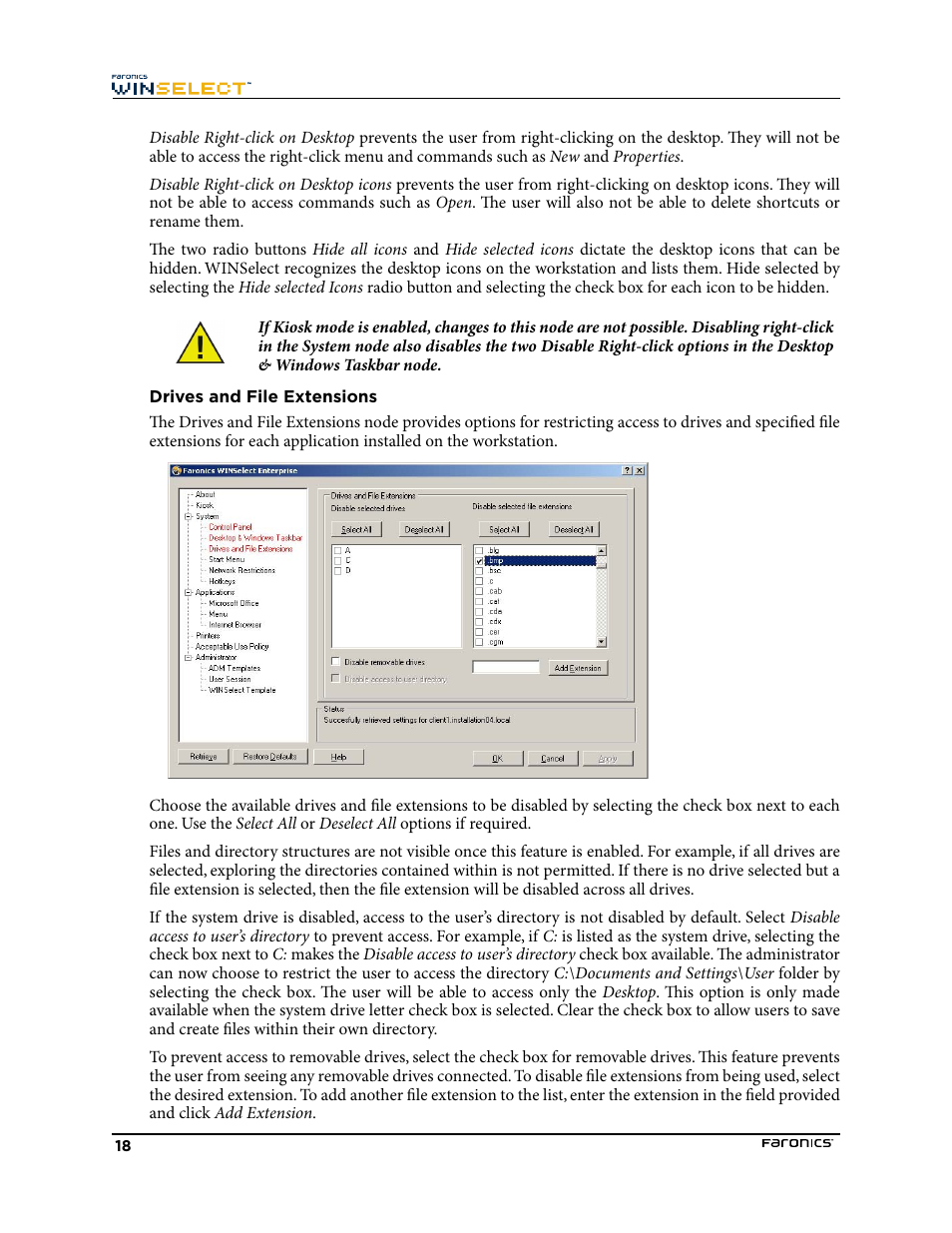 Drives and file extensions | Faronics WINSelect Enterprise User Manual | Page 18 / 40