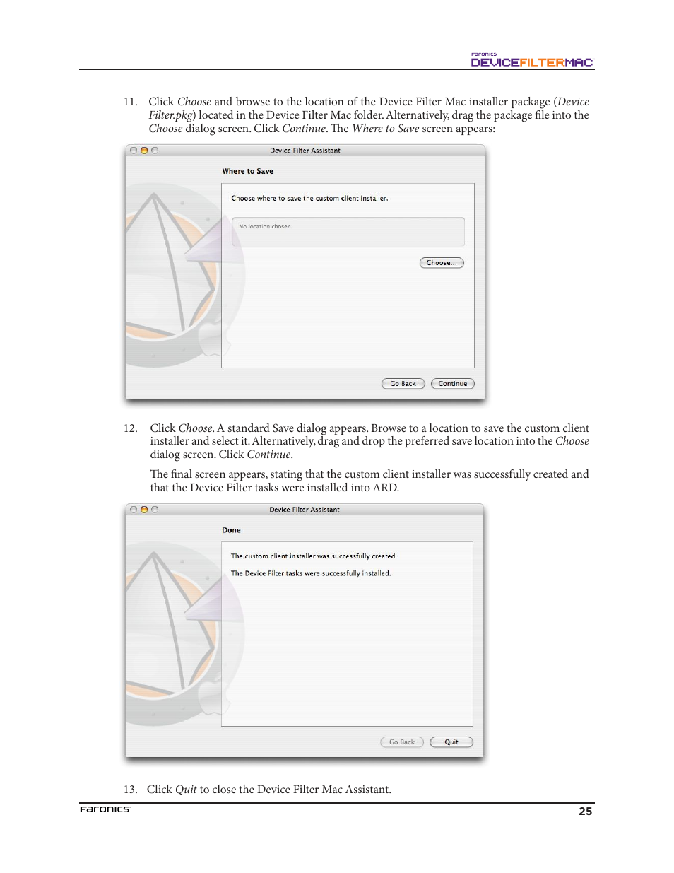 Faronics Device Filter Mac User Manual | Page 25 / 30